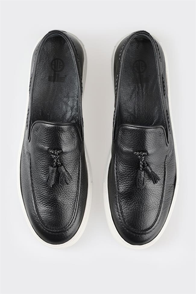 Siyah Deri Erkek Loafer
