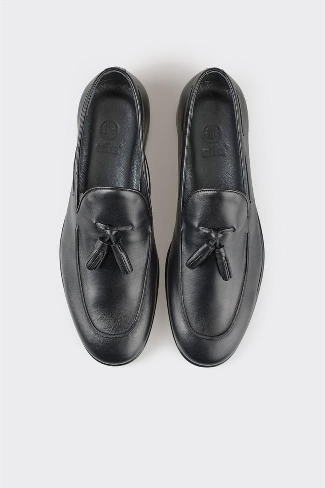 Siyah Deri Erkek Loafer