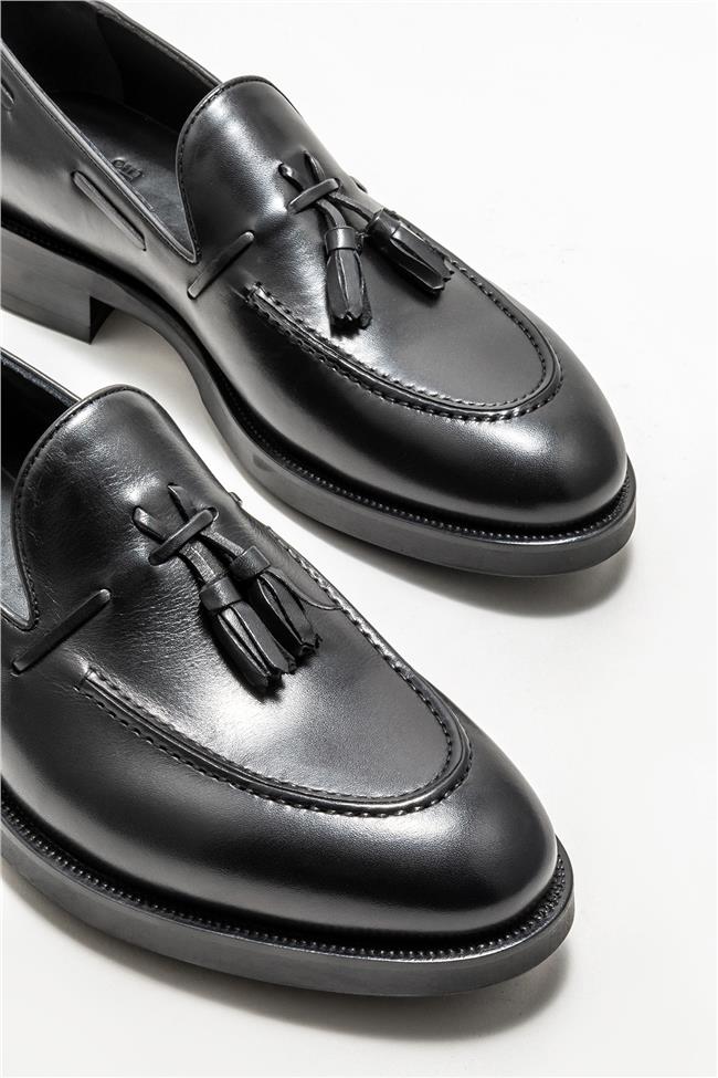 Siyah Deri Erkek Loafer