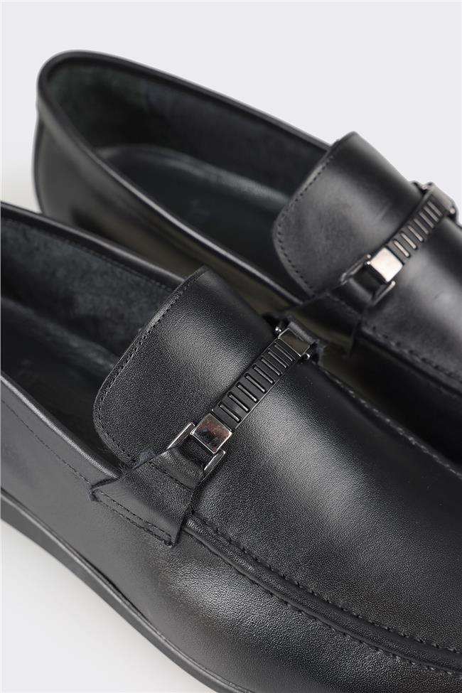 Siyah Deri Erkek Loafer