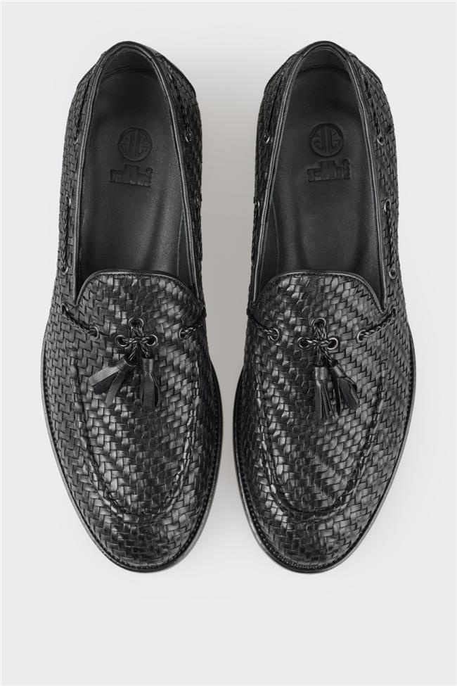 Siyah Deri Erkek Loafer