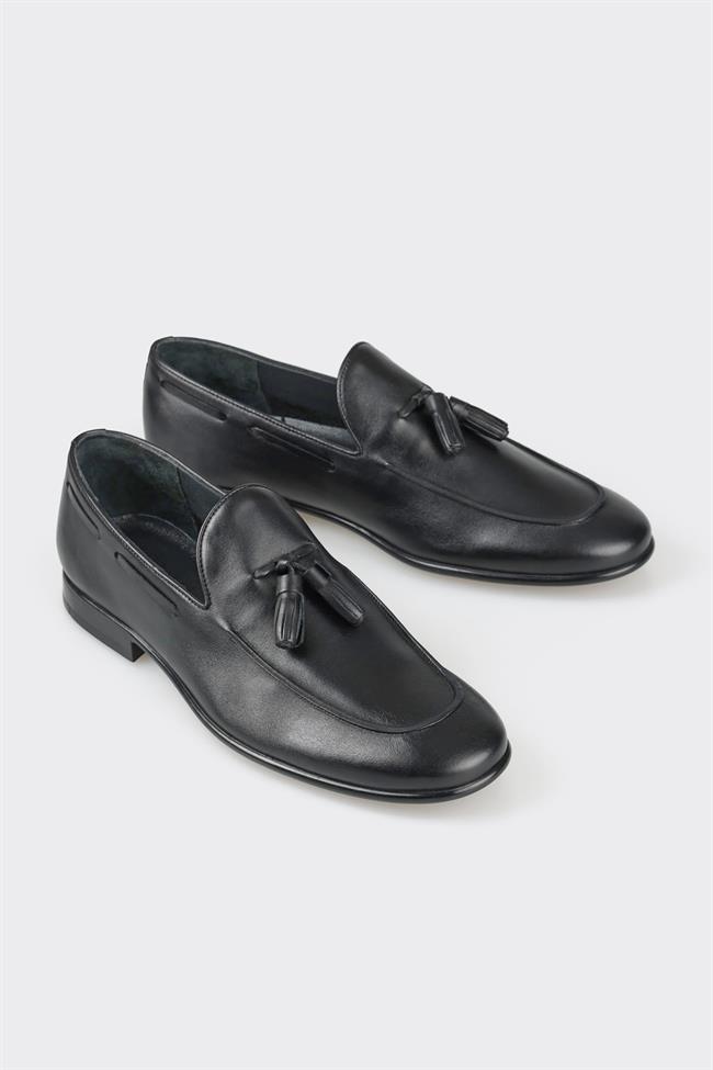 Siyah Deri Erkek Loafer