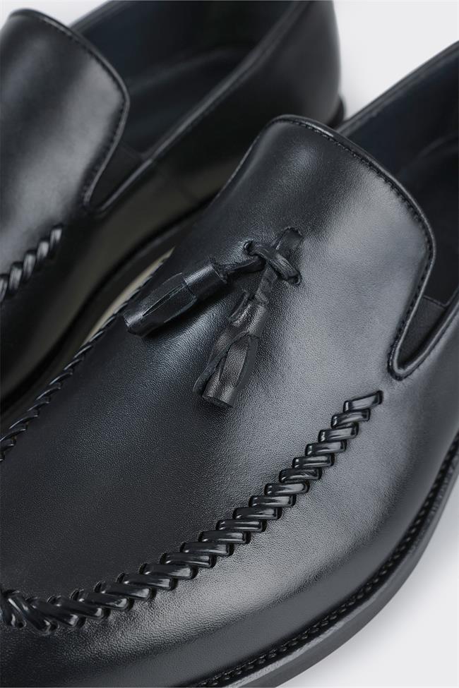 Siyah Deri Erkek Loafer