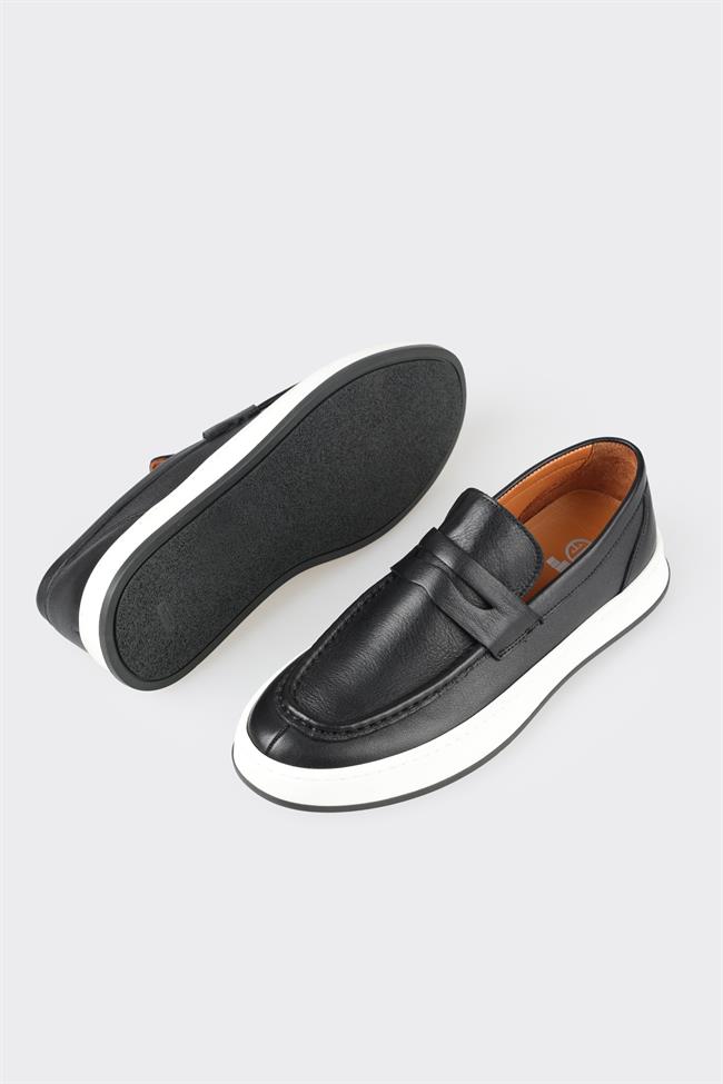 Siyah Deri Erkek Loafer