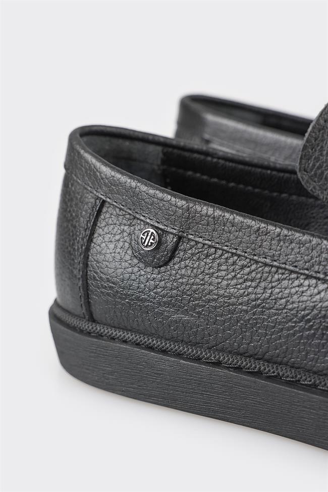 Siyah Deri Erkek Loafer
