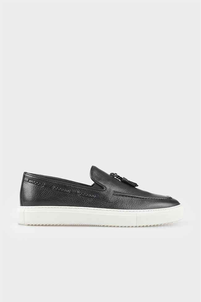 Siyah Deri Erkek Loafer