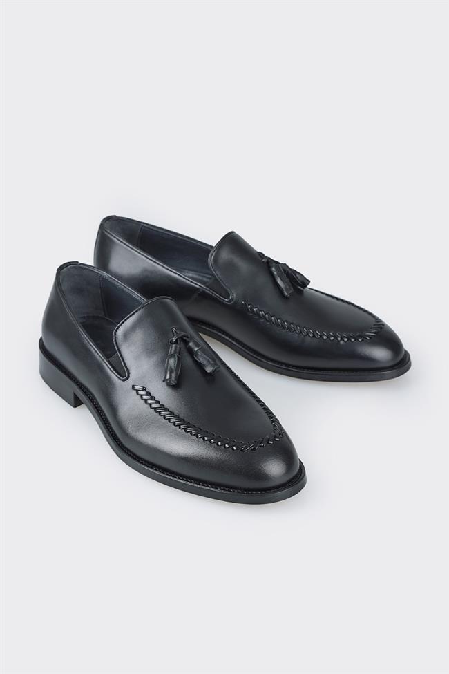 Siyah Deri Erkek Loafer