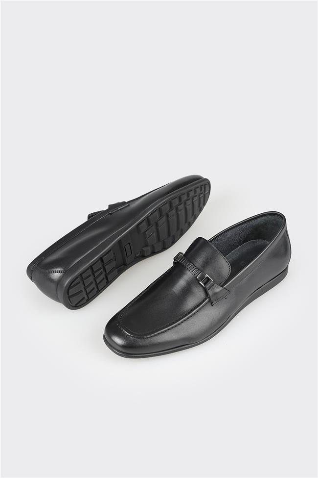 Siyah Deri Erkek Loafer