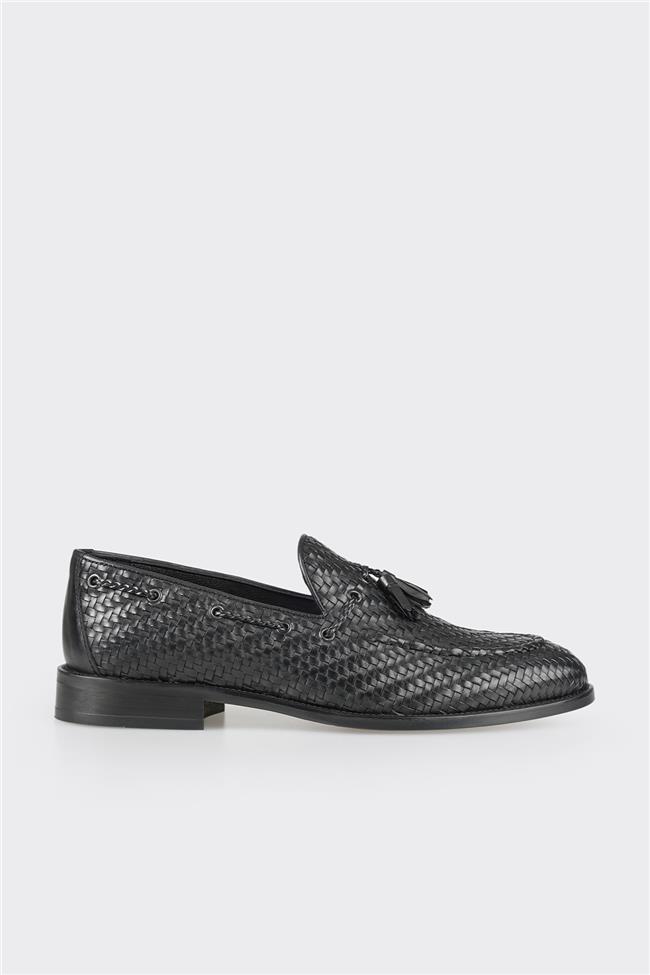 Siyah Deri Erkek Loafer