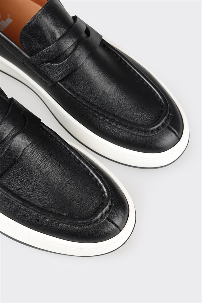 Siyah Deri Erkek Loafer