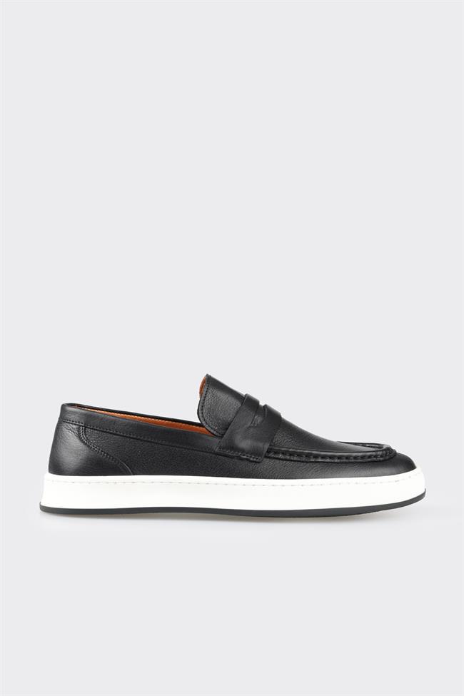 Siyah Deri Erkek Loafer
