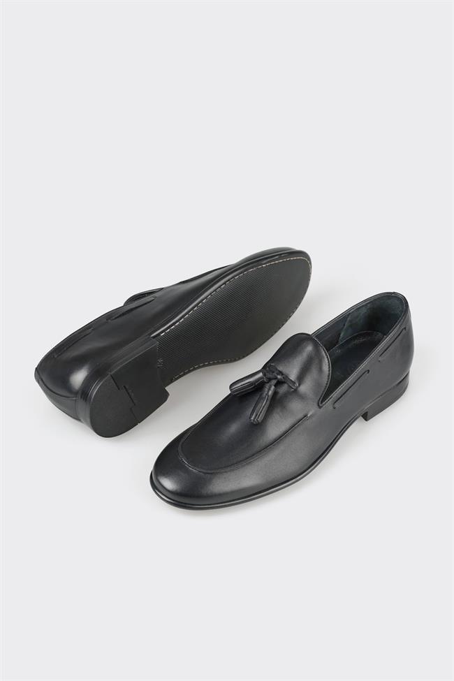Siyah Deri Erkek Loafer