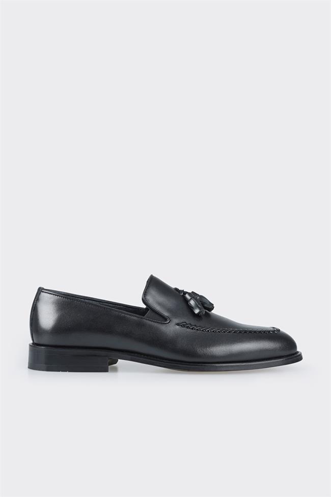 Siyah Deri Erkek Loafer