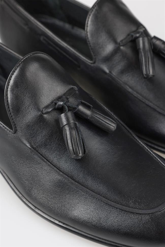 Siyah Deri Erkek Loafer