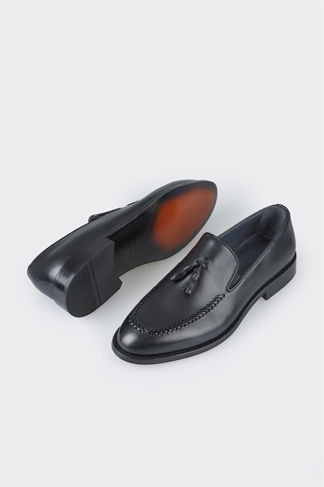 Siyah Deri Erkek Loafer