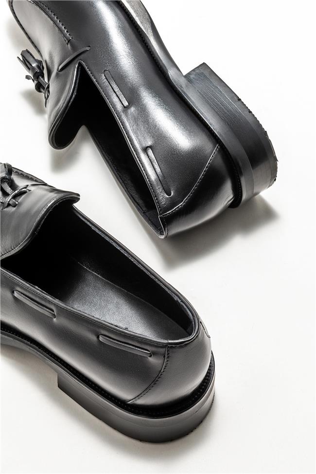 Siyah Deri Erkek Loafer