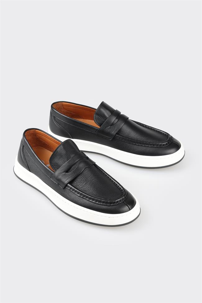 Siyah Deri Erkek Loafer