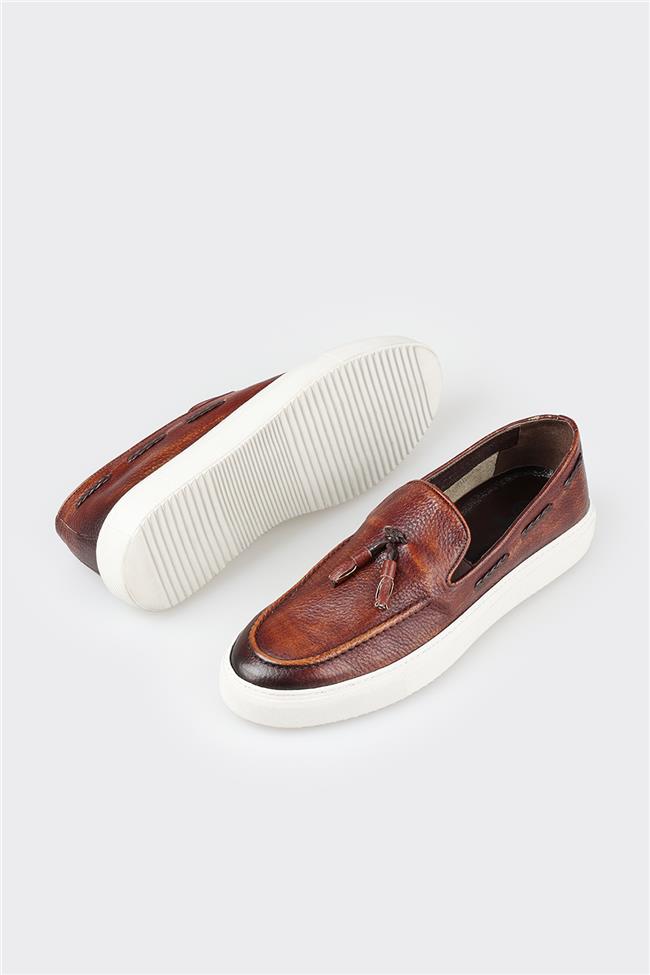 Taba Deri Erkek Loafer