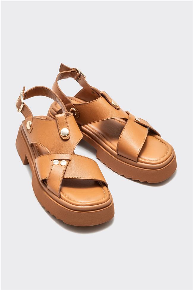 Taba Deri Kadın Spor Sandalet