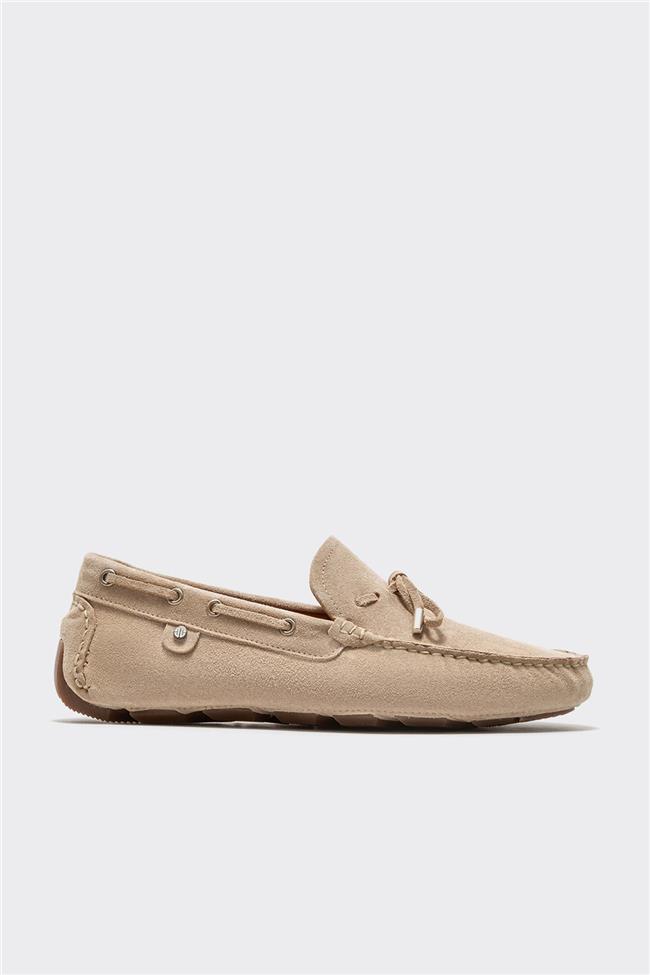 Bej Deri Erkek Loafer