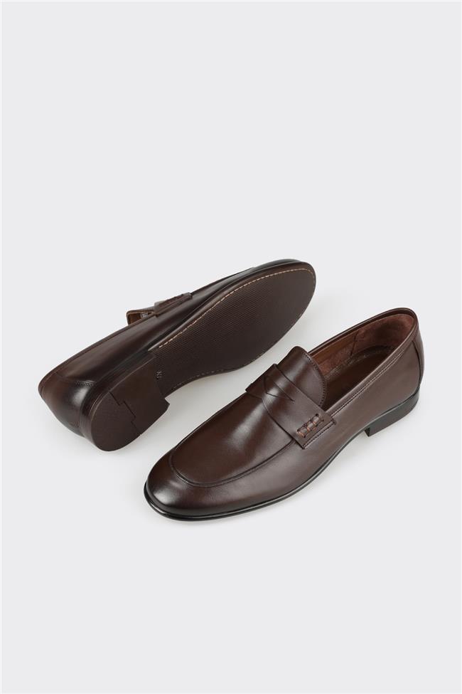 Kahve Deri Erkek Loafer