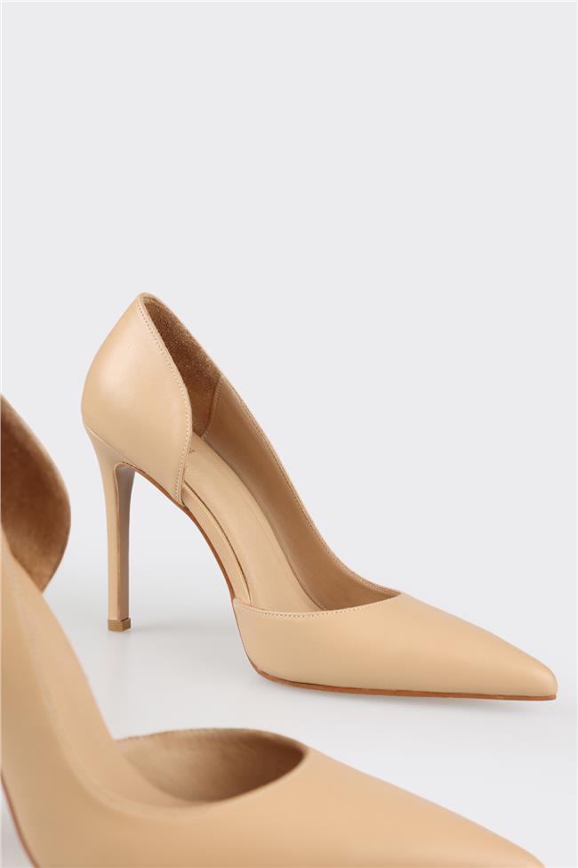 Naturel Deri Kadın Stiletto