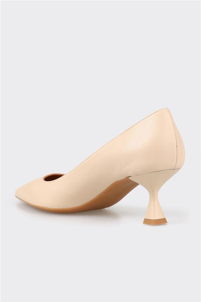 Naturel Deri Kadın Stiletto