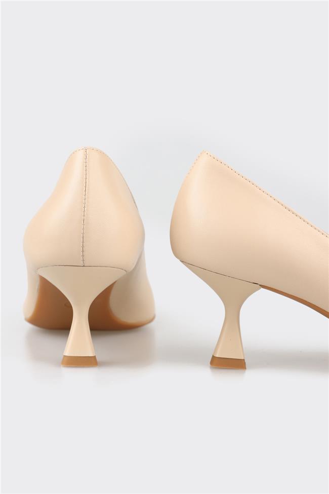 Naturel Deri Kadın Stiletto