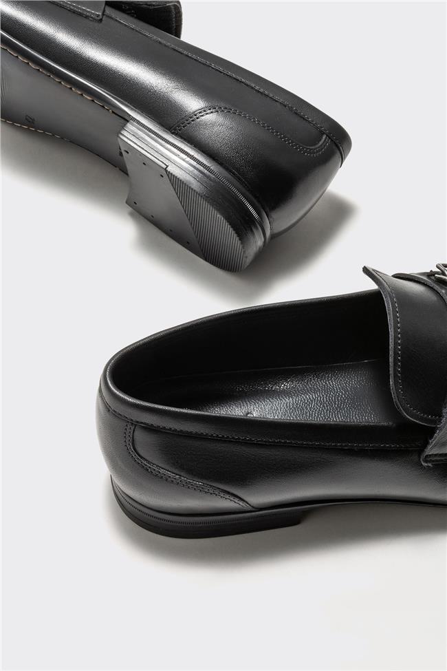Siyah Deri Erkek Loafer