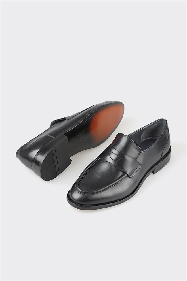 Siyah Deri Erkek Loafer