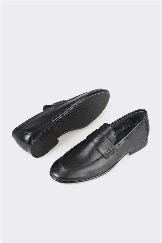 Siyah Deri Erkek Loafer