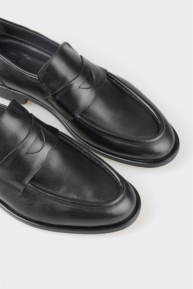 Siyah Deri Erkek Loafer