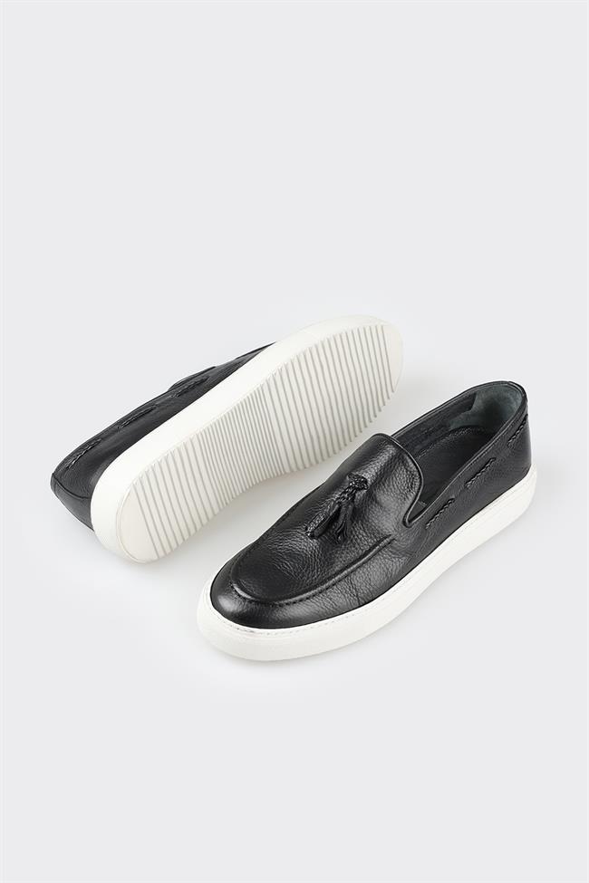 Siyah Deri Erkek Loafer