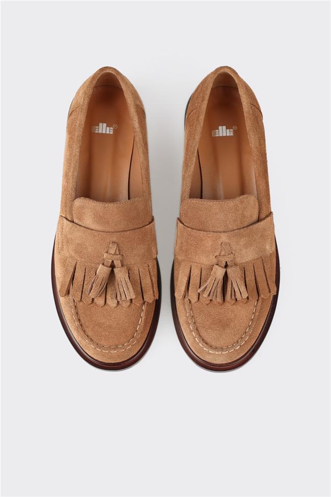Taba Deri Kadın Günlük Loafer