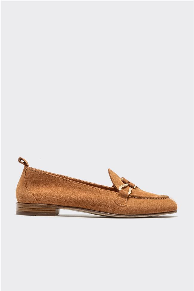 Taba Deri Kadın Loafer
