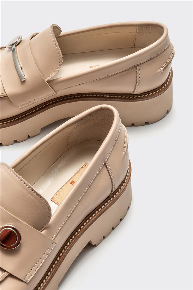 Vizon Deri Kadın Loafer