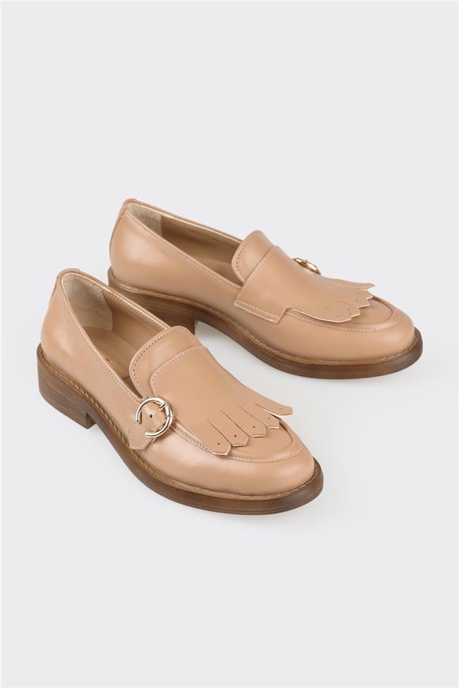 Vizon Deri Kadın Loafer