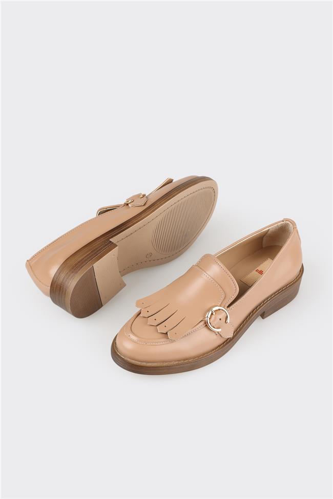 Vizon Deri Kadın Loafer