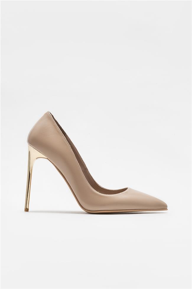 Vizon Deri Kadın Stiletto