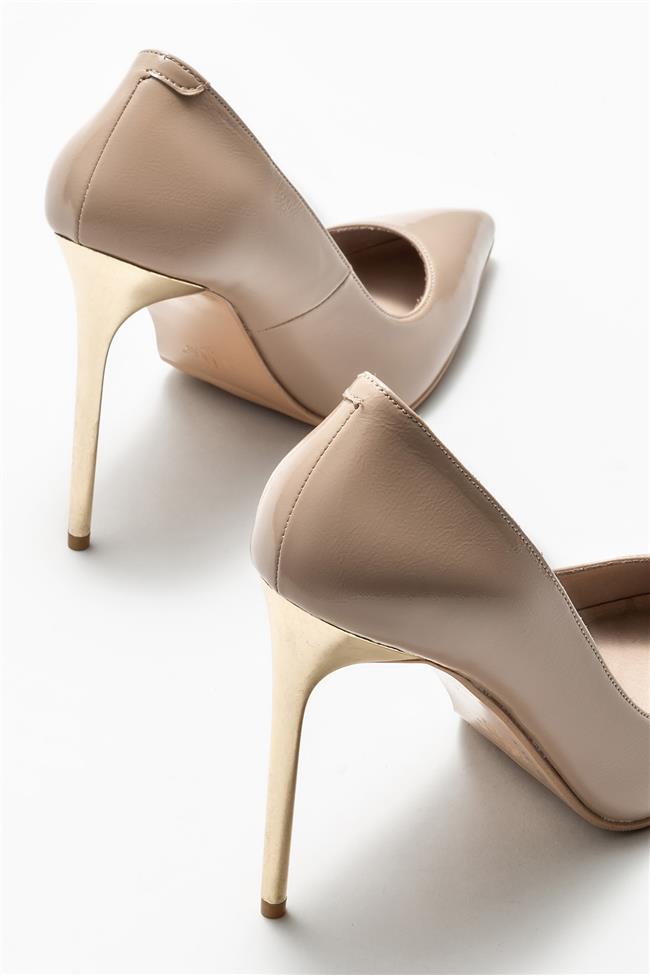 Vizon Deri Kadın Stiletto