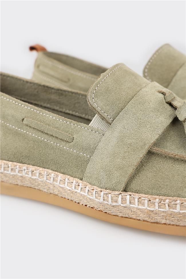 Yeşil Deri Erkek Espadril