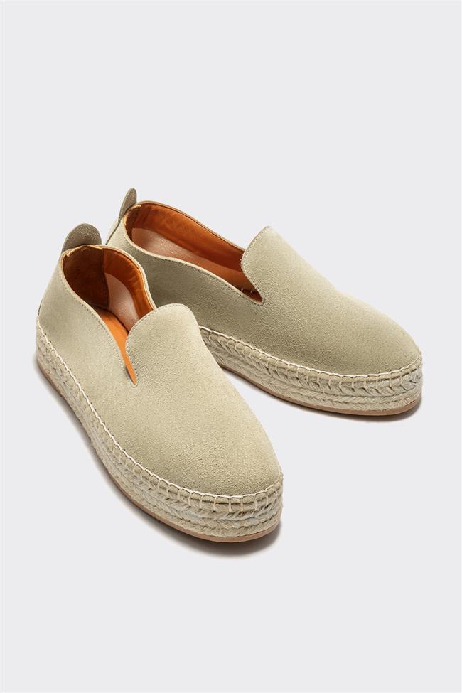 Yeşil Deri Kadın Espadril