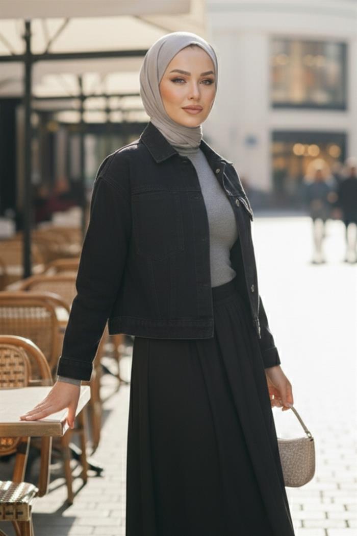 Basic Cepli Kot Ceket 1670 - Siyah