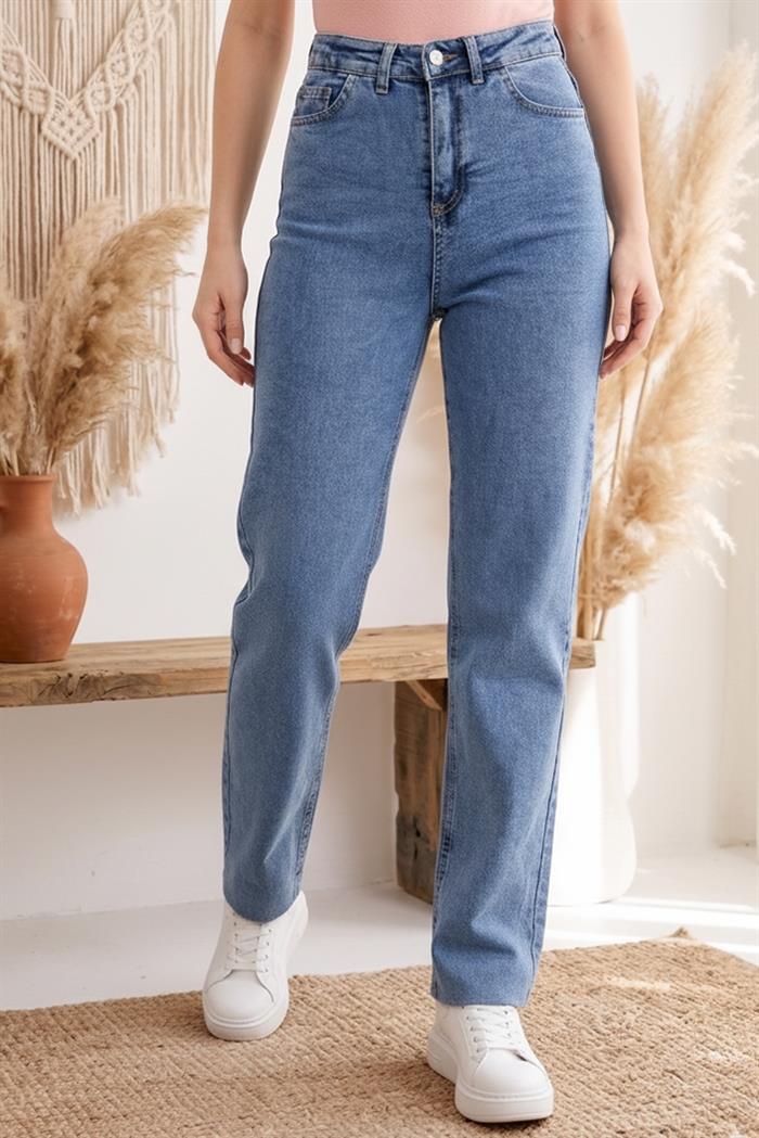Boyfriend Mom Kot Pantolon 1448 - Açık Mavi