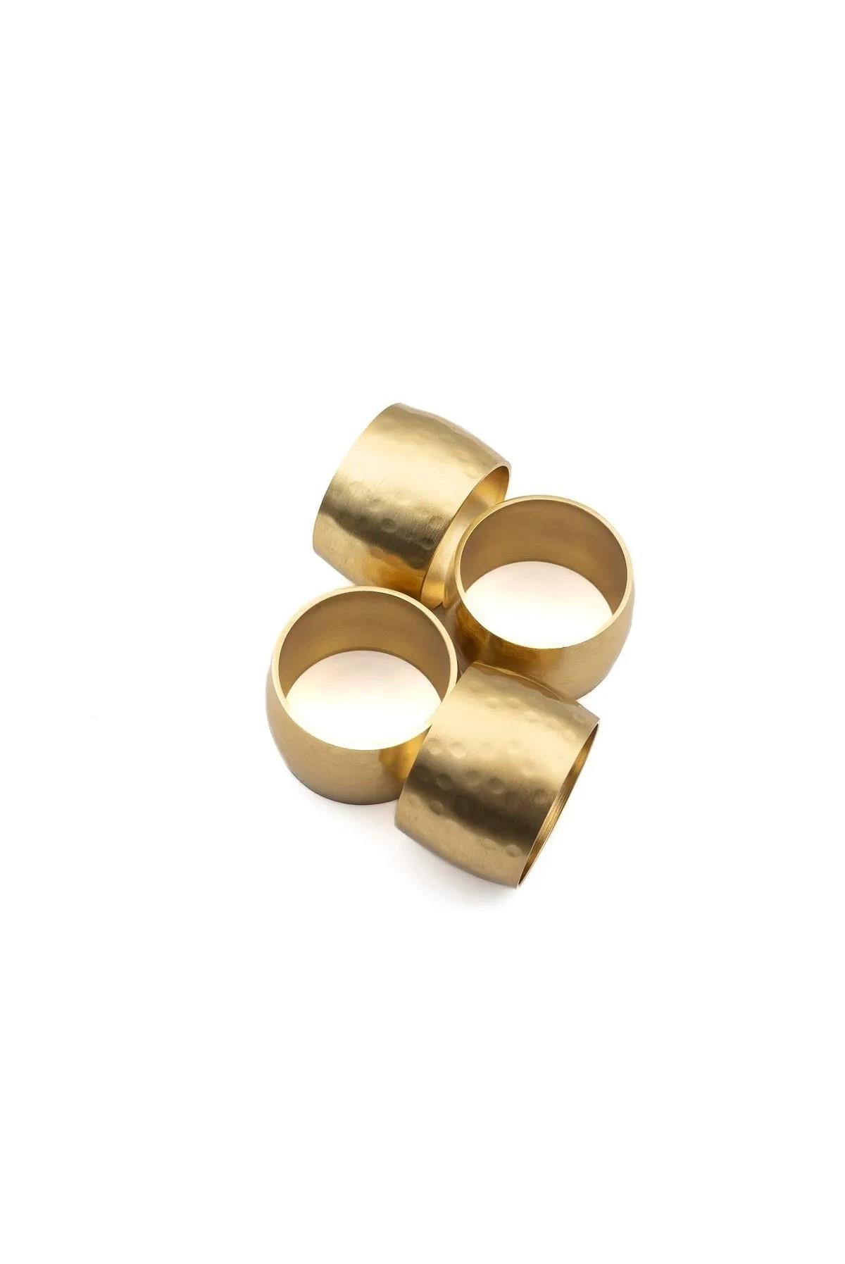 Gold Dövülü 4lü Peçete Halkası