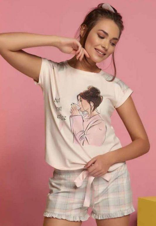 11150 КОСТЮ ШОРТЫ С ПРИНТО ПОРОШОК 