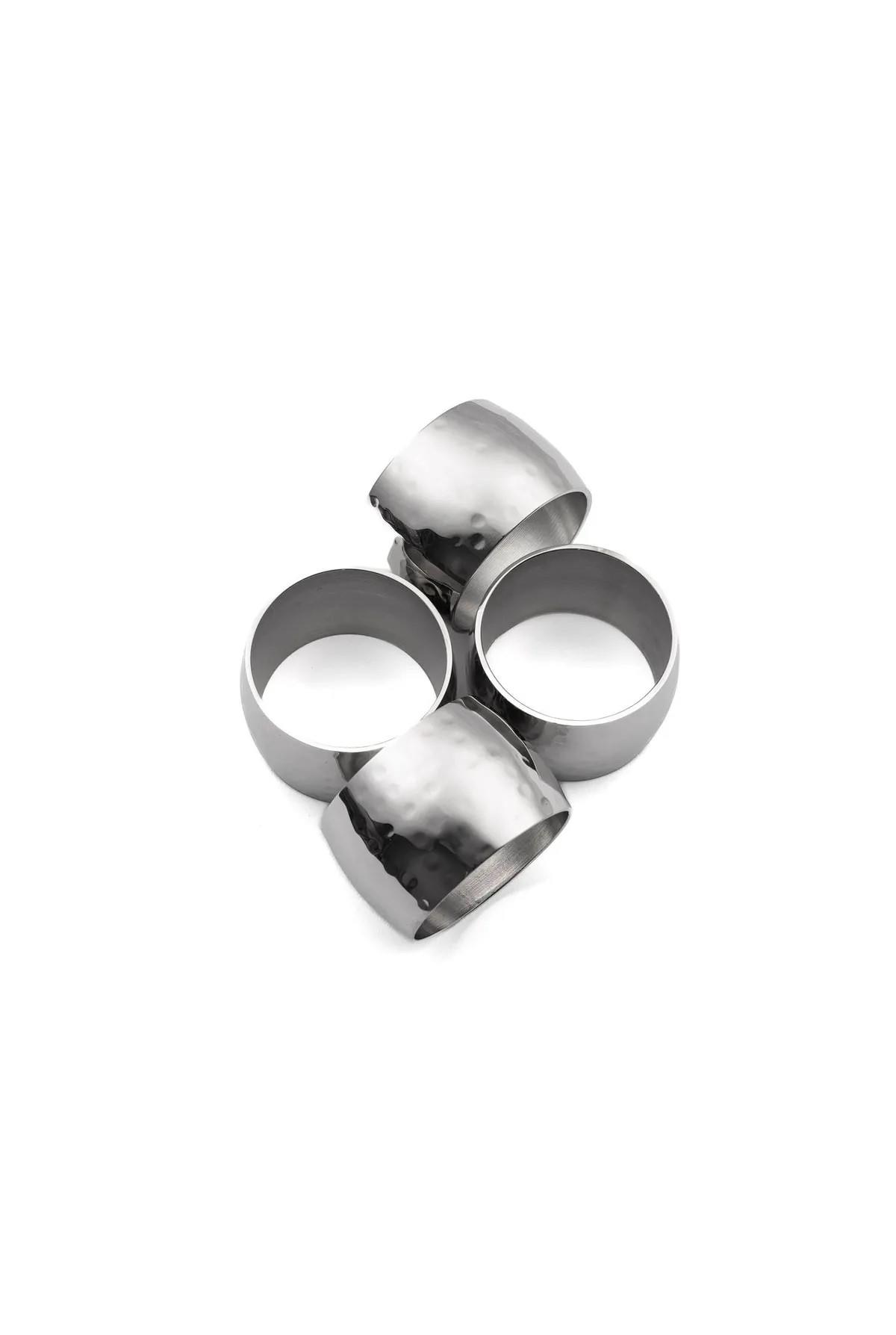 Gümüş Dövülü 4lü Peçete Halkası