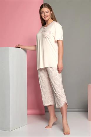 11840 ЖЕНСКАЯ ПИЖАМА С КАПРИ ОВЕРСАЙЗ 