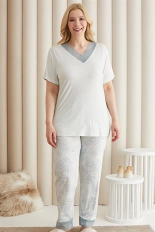 14018 ЖЕНСКАЯ ПИЖАМА СО ШТАНАМИ ОВЕРСАЙЗ