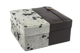 Siyah Beyaz Takı Kutusu 17x17x8cm